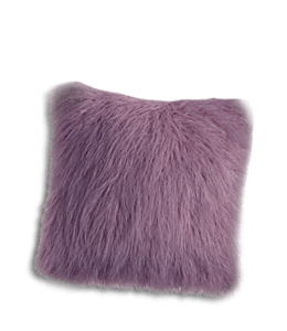 Dull purple color fur cushion