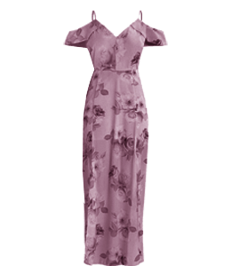 Dull purple color long dress