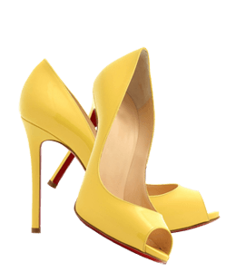 Dull yellow peep-toe shoe for ladies