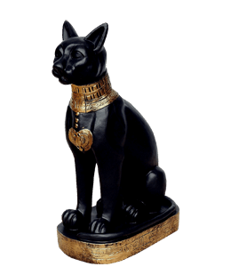 Egyptian statue of black cat