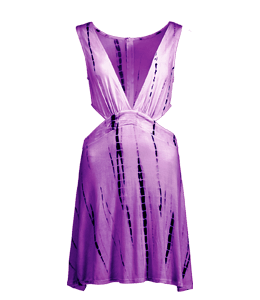 Elegant purple color sleeveless dress