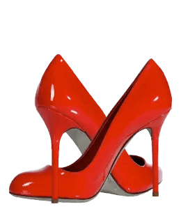 Extremely bright vivid red stilettos