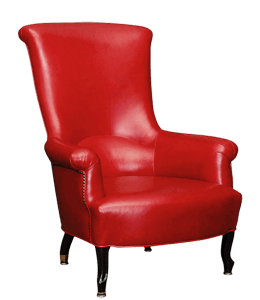 Bright red leather chair