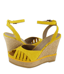 Fashionable yellow platform heels