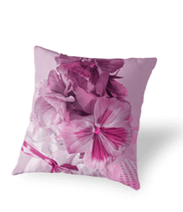 Floral print white cushion