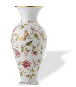 Floral white and pink vase