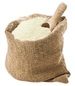 Flour in a jute sack
