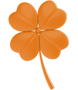 Four leaf clover in orange