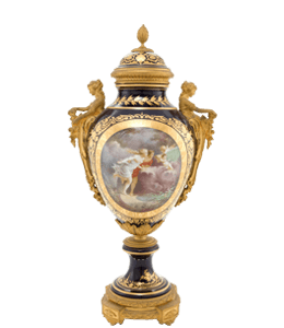 French porcelain vase with gold design