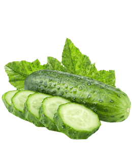 Fresh and sliced cucumber