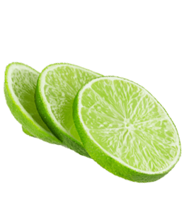 Fresh bright green lime slices