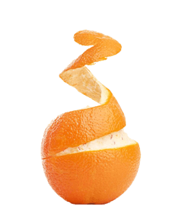 Fresh orange with peel
