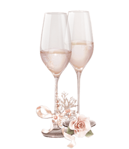 Glass of champagne rose