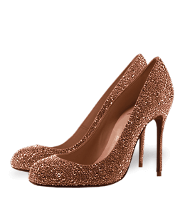 Glittery brown high heel footwear