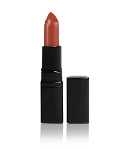 Glossy brown lipstick