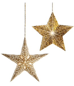 Gold Christmas stars