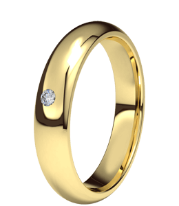 Gold ring with a small diamond