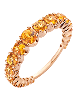 Gold ring with beautiful orange stone
