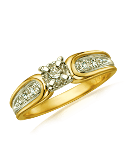 Gold ring with shiny white stones