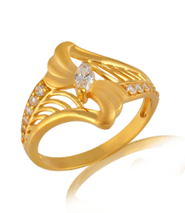 Gold ring with white stones