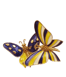 Golden butterfly brooch