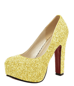 Golden high heels for women