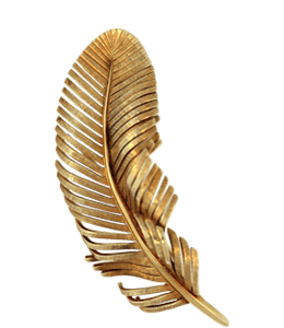 Golden feather ornament