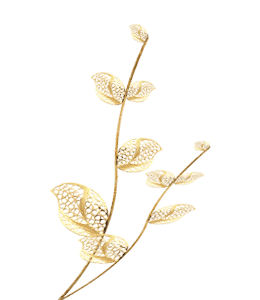 Golden metal leaves