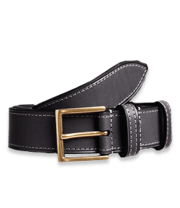 Gray belt with golden buckle