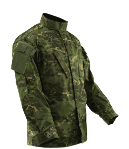 Green camouflage uniform
