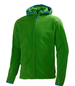 Green color hoodie jacket with blue line border