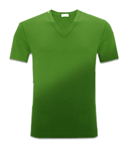Green color shaded v neck t shirt