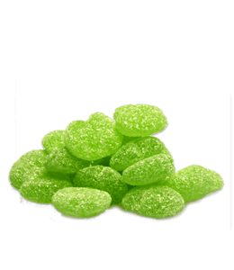 Green color sour candy