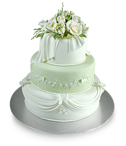 Green Decorated Wedding cake
