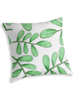 Green-white color printed cushion
