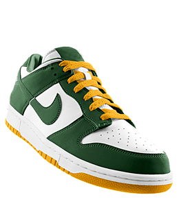 Green-yellow and white walking shoes