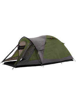 Grey and green tarpaulin tent for camp