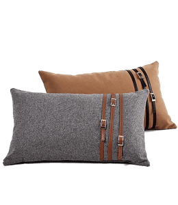 Grey and mocha colored pillows