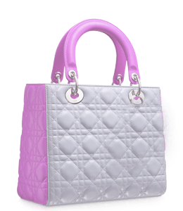 Grey and shiny violet handbag