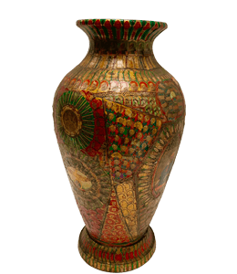 Hand painted ochre vase