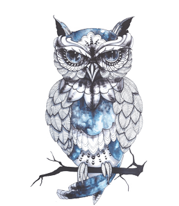 Handpainted Blue owl