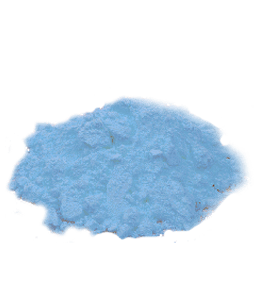 Light blue powder heap