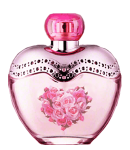 Heart shape pink perfume bottle