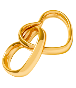 Heart shaped intertwined rings for soulmates