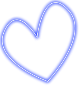 Heart-shaped neon blue light