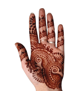 Henna or mehndi hand of a bride