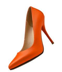 High heel orange pump