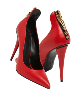 High heel pump shoes with zip at the back