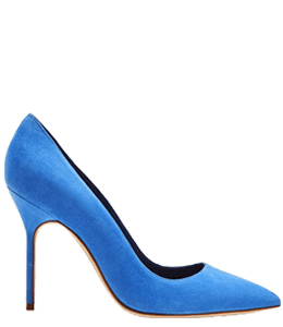 High-heeled blue shoe