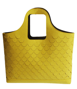 Honey yellow-green color handbag for women